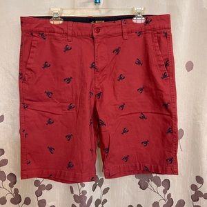 Rugby university stretch lobster print shorts